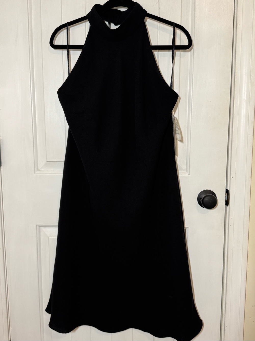Evan Picone Black Halter Midi Dress